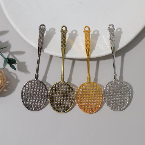 Pendentifs en alliage de zinc, Raquette de badminton, Placage, DIY, plus de couleurs à choisir, 100PC/sac, Vendu par sac