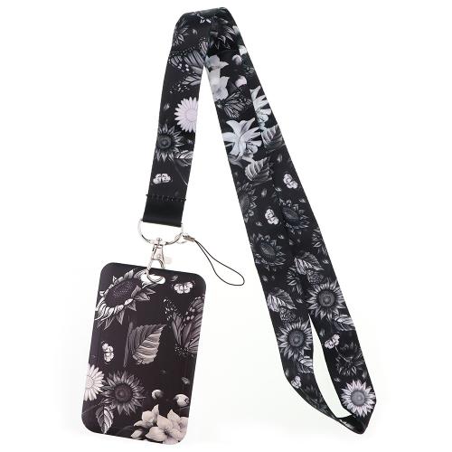 Lanyard card Holder, Polyester, with Plastic, multifunctional & different styles for choice, black, Sold By PC