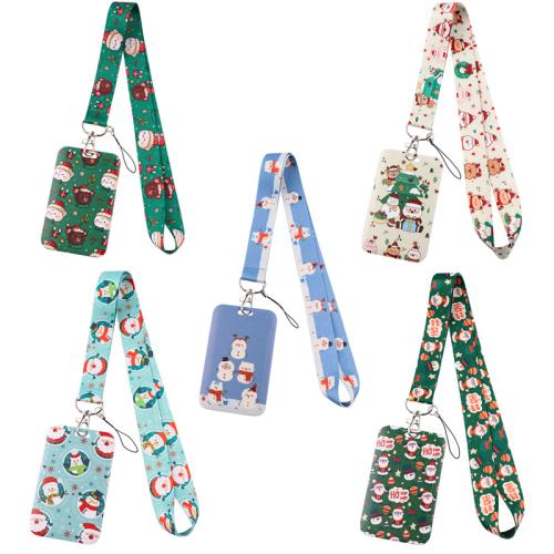 Lanyard card Holder, Polyester, with Plastic, Christmas Design & multifunctional & different styles for choice & different designs for choice, more colors for choice, Sold By PC