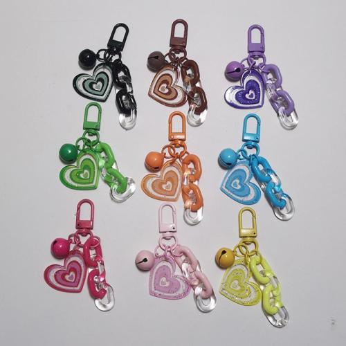 Bag Purse Charms Keyrings Keychains, Tibetan Style, Heart, Unisex, more colors for choice, 70x30mm, Sold By PC