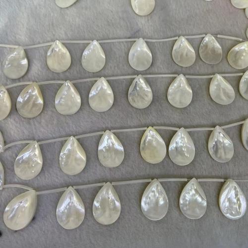 Perles de coquillages blancs, Lèvre blanche, larme, DIY & normes différentes pour le choix, blanc, 10PC/brin, Vendu par brin