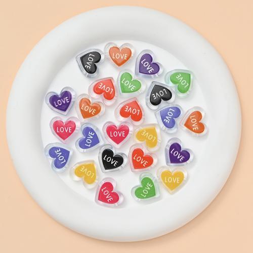 Acrylic Jewelry Beads, Heart, DIY, more colors for choice, 18x20mm, Approx 500PCs/Bag, Sold By Bag