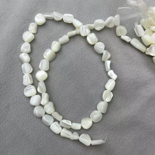 Trochus Beads, irregular, DIY, white, about:7-8mm, Approx 45PCs/Strand, Sold By Strand