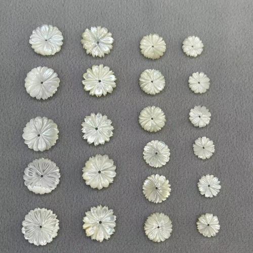 White Lip Shell Beads, with Trochus, Flower, DIY & different size for choice, Sold By PC