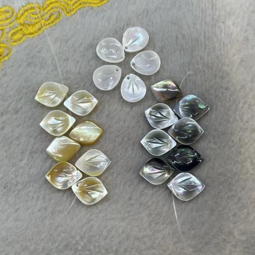 Black Shell Beads, with chinan Shell & Yellow Shell, Leaf, Carved, DIY & different styles for choice, more colors for choice, Sold By PC