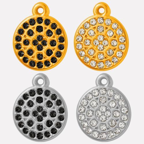 Stainless Steel Pendants, 304 Stainless Steel, Vacuum Ion Plating, DIY & with rhinestone, more colors for choice, 14x18x21mm, Hole:Approx 1.5mm, 10PCs/Bag, Sold By Bag