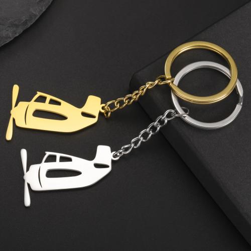 Bag Purse Charms Keyrings Keychains, Titanium Steel, Airplane, plated, fashion jewelry, more colors for choice, 90mm, Sold By PC