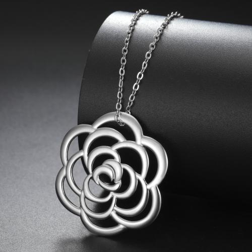 Stainless Steel Jewelry Necklace, 304 Stainless Steel, Rose, plated, for woman, more colors for choice, Length:45 cm, Sold By PC