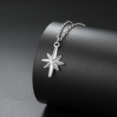 Stainless Steel Jewelry Necklace, 304 Stainless Steel, Eight Point Star, plated, for woman, more colors for choice, Length:45 cm, Sold By PC