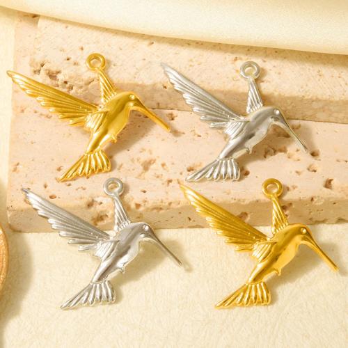 Stainless Steel Animal Pendants, 304 Stainless Steel, Bird, plated, DIY, more colors for choice, 10PCs/Bag, Sold By Bag