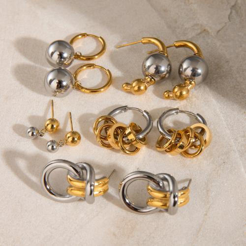 Boucle d'oreille de gaujon en acier inoxydable, Acier inoxydable 304, Placage, styles différents pour le choix & pour femme, plus de couleurs à choisir, Vendu par paire