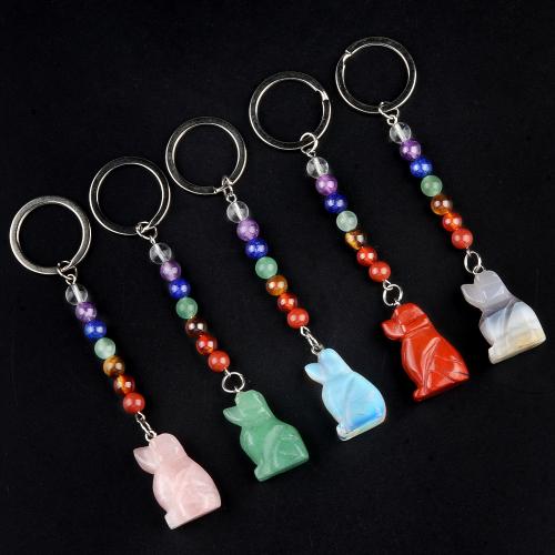 Bag Purse Charms Keyrings Keychains, Natural Stone, with Tibetan Style, fashion jewelry & different materials for choice, more colors for choice, Sold By PC