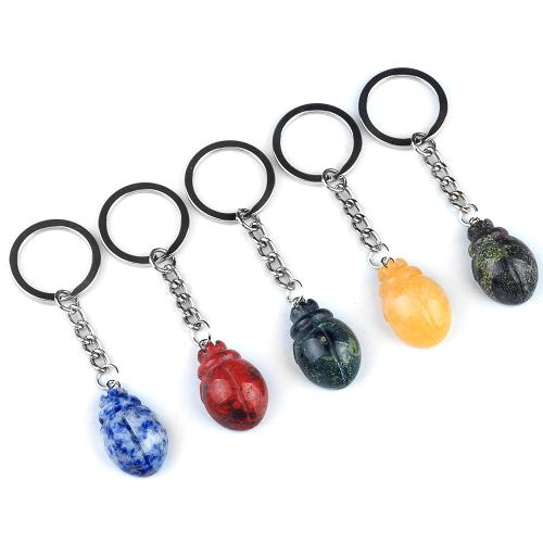 Bag Purse Charms Keyrings Keychains, Natural Stone, with Tibetan Style, Insect, fashion jewelry & different materials for choice, more colors for choice, Sold By PC