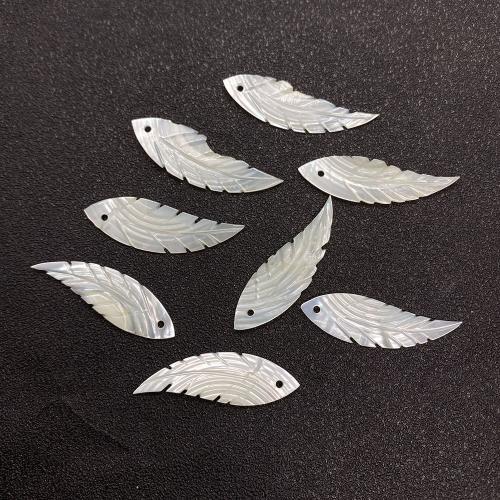 Natural Seashell Beads, Shell, Leaf, DIY, white, 7x30mm, Sold By PC