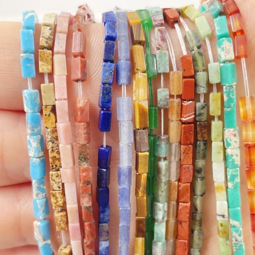 Gemstone Jewelry Beads, Natural Stone, Rectangle, DIY & different materials for choice, more colors for choice, 2x4mm, Sold Per Approx 38 cm Strand