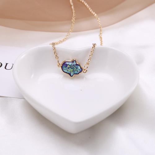 Stainless Steel Jewelry Necklace, 304 Stainless Steel, with Resin, gold color plated, fashion jewelry & for woman, more colors for choice, Sold By PC