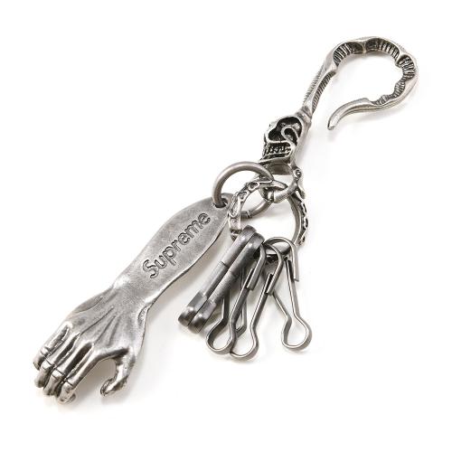 Bag Purse Charms Keyrings Keychains, Tibetan Style, with Iron, Hand, antique silver color plated, Halloween Design & DIY, Sold By PC