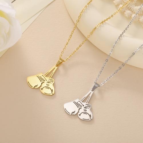 Stainless Steel Jewelry Necklace, 304 Stainless Steel, Boxing Glove, Vacuum Ion Plating, for woman, more colors for choice, Length:51-60 cm, 10PCs/Bag, Sold By Bag