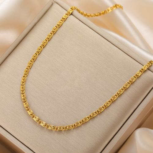 Stainless Steel Chain Necklace, 304 Stainless Steel, Vacuum Ion Plating, for woman, more colors for choice, Length:51-60 cm, 10PCs/Bag, Sold By Bag