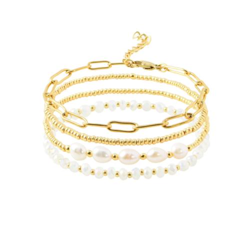 perle de plastique Set de bracelet, avec Seedbead & alliage de zinc, styles différents pour le choix & pour femme, Longueur:Environ 6-8 pouce, Vendu par fixé