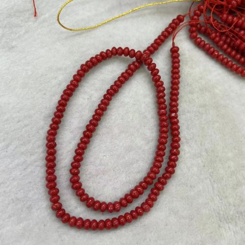 Natural Colored Shell Beads, DIY, deep red, 3x4mm, Approx 143PCs/Strand, Sold By Strand