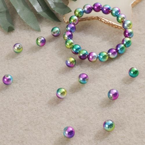 Plated Acrylic Beads, Round, DIY, multi-colored, 10mm, Approx 500G/Bag, Sold By Bag