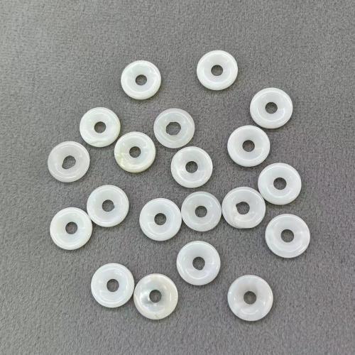 Natural Freshwater Shell Beads, Donut, DIY & different size for choice, white, Sold By PC