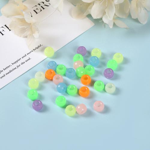 Acrylic Jewelry Beads, DIY & luminated, more colors for choice, 6x9mm, Approx 500G/Bag, Sold By Bag