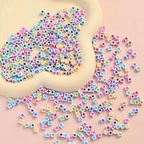 Acrylic Jewelry Beads, Cube, DIY & enamel, more colors for choice, 5mm, Approx 500G/Bag, Sold By Bag