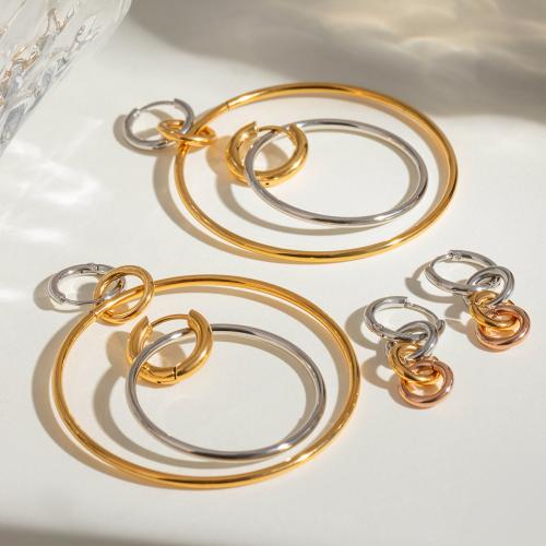 Boucle d'oreille goutte inox, Acier inoxydable 304, Rond, Placage, styles différents pour le choix & pour femme, plus de couleurs à choisir, Vendu par paire