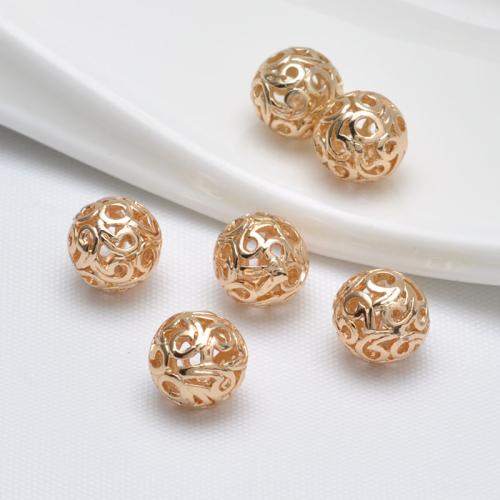 Hollow Brass Beads, gold color plated, DIY & different size for choice, more colors for choice, nickel, lead & cadmium free, Sold By PC