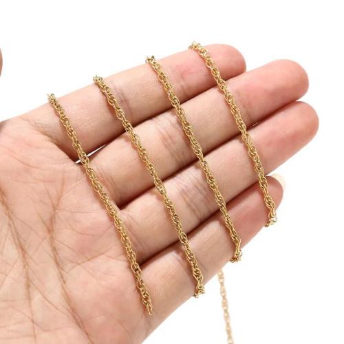 Edelstahl-Schmuck -Kette, 304 Edelstahl, goldfarben plattiert, DIY, verkauft von m