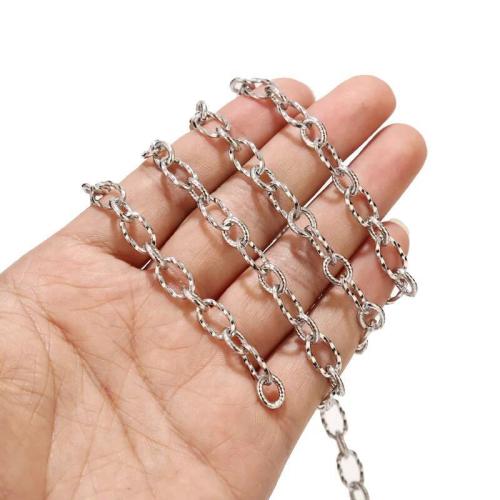 Stainless Steel Oval Chain, 304 Stainless Steel, plated, DIY, more colors for choice, Sold By m