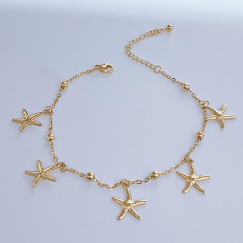 Stainless Steel Jewelry Bracelet, 304 Stainless Steel, Starfish, plated, for woman, more colors for choice, Sold By PC