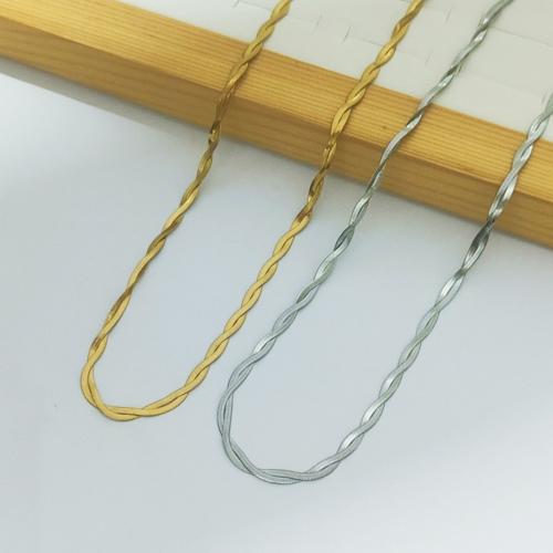 Stainless Steel Chain Necklace, 304 Stainless Steel, plated, for woman, more colors for choice, Length:45 cm, Sold By PC