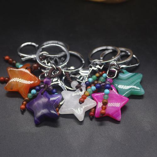 Bag Purse Charms Keyrings Keychains, Natural Stone, with Brass, fashion jewelry & different designs for choice, more colors for choice, Heart 3*3*0.9cm, pentacle 3*3*0.7cm, moon 3*2.8*0.5cm, Sold By PC