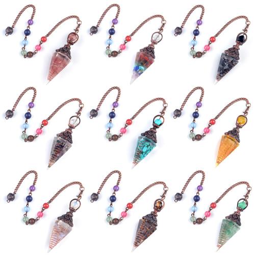 Natural Stone Pendulum, with Tibetan Style, fashion jewelry & different materials for choice, more colors for choice, Sold By PC