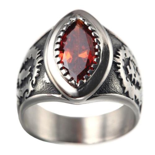 Anillo de dedo del acero inoxidable del Zirconia cúbico, acero inoxidable 304, con cúbica circonia, pulido, Joyería & diverso tamaño para la opción & para hombre, más colores para la opción, Vendido por UD