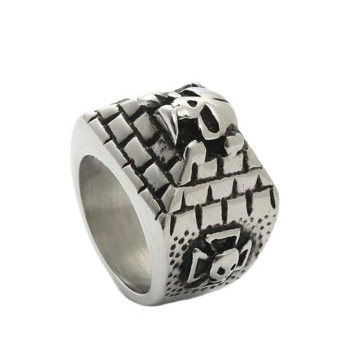 Anillo de dedo de acero inoxidable, acero inoxidable 316, pulido, Joyería & diverso tamaño para la opción & para hombre, plateado, Vendido por UD