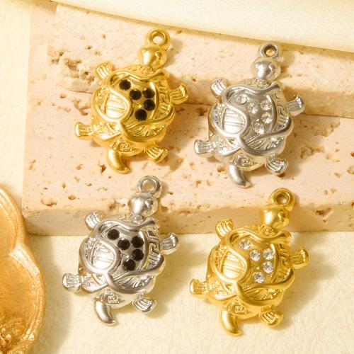 Stainless Steel Animal Pendants, 304 Stainless Steel, Vacuum Ion Plating, DIY & with rhinestone, more colors for choice, 10PCs/Bag, Sold By Bag