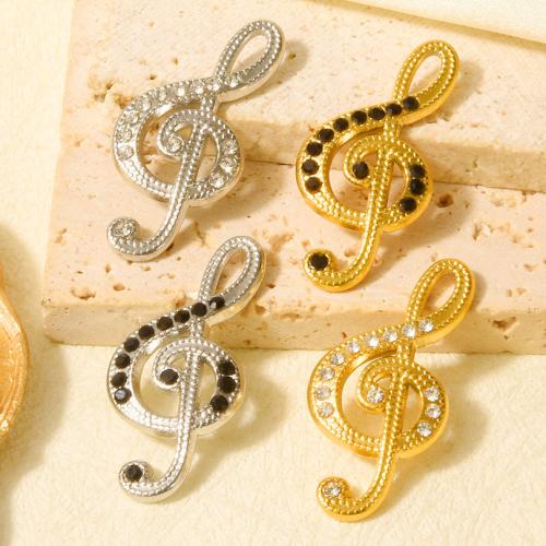 Stainless Steel Pendants, 304 Stainless Steel, Music Note, Vacuum Ion Plating, DIY & with rhinestone, more colors for choice, 10PCs/Bag, Sold By Bag