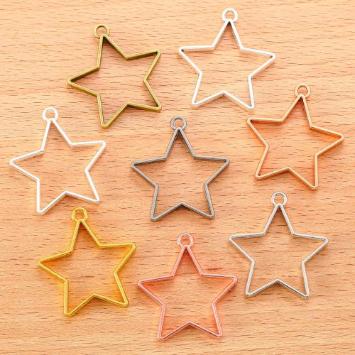 Tibetan Style Star Pendant, plated, DIY, more colors for choice, 35x32mm, 100PCs/Bag, Sold By Bag