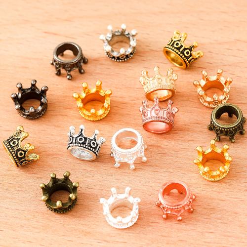 Tibetan Style Jewelry Beads, Crown, plated, DIY, more colors for choice, 10x7mm, 100PCs/Bag, Sold By Bag