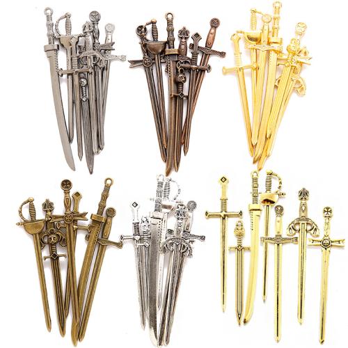 Tibetan Style Pendants, Sword, plated, DIY & different styles for choice, more colors for choice, 7PCs/Set, Sold By Set