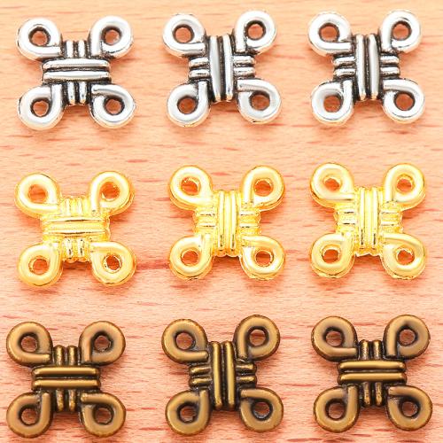 Tibetan Style Connector, plated, DIY & 2/2 loop, more colors for choice, 12x12mm, 100PCs/Bag, Sold By Bag