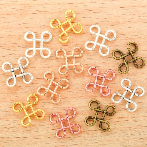 Tibetan Style Connector, plated, DIY & 2/2 loop, more colors for choice, 17x17mm, 100PCs/Bag, Sold By Bag