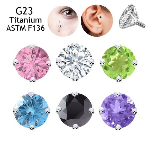 Alliage de titane DIY & unisexe & normes différentes pour le choix & pavé de micro zircon, plus de couleurs à choisir, Vendu par PC