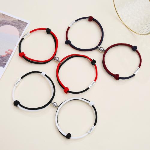 Couple Bracelet and Bangle, Milan Cord, with Magnet, 2 pieces & Adjustable & fashion jewelry & Unisex, more colors for choice, Length:Approx 16-28 cm, Sold By Pair