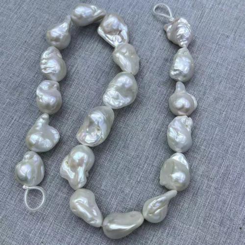 Cultured Baroque Freshwater Pearl Beads, DIY, white, 15x23mm, Approx 18PCs/Strand, Sold By Strand