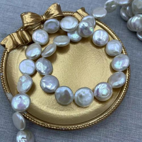 Cultured Button Freshwater Pearl Beads, Coin, DIY, more colors for choice, about:13-14mm, Approx 28PCs/Strand, Sold By Strand